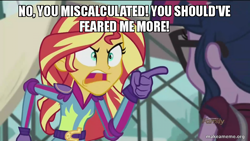 Size: 800x450 | Tagged: safe, edit, edited screencap, screencap, sci-twi, sunset shimmer, twilight sparkle, equestria girls, friendship games, angry, avatar the last airbender, azula, exploitable meme, image macro, meme, sunset yells at twilight