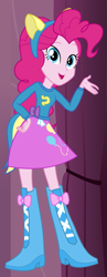 Size: 537x1390 | Tagged: safe, artist:liggliluff, pinkie pie, equestria girls, boots, clothes, dressup game, high heel boots, shoes, show accurate, skirt, solo, sweater, vector, wondercolts