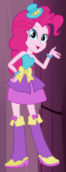 Size: 537x1390 | Tagged: safe, artist:liggliluff, pinkie pie, equestria girls, boots, bracelet, clothes, dress, dressup game, fall formal outfits, hat, high heel boots, jewelry, show accurate, solo, top hat, vector