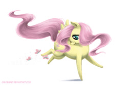 Size: 1024x683 | Tagged: safe, artist:chloenart, fluttershy, butterfly, pegasus, pony, female, mare, solo