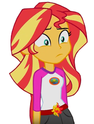 Size: 718x945 | Tagged: safe, artist:mindyglade18, sunset shimmer, equestria girls, legend of everfree, clothes, not a vector, shorts, simple background, solo, transparent background