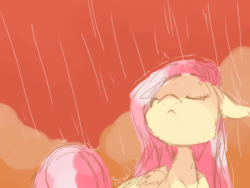 Size: 640x480 | Tagged: dead source, safe, artist:loyaldis, fluttershy, pegasus, pony, female, rain, solo, wet mane