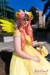 Size: 1024x1536 | Tagged: artist needed, safe, artist:groahphoto, fluttershy, human, basket, cosplay, floral head wreath, irl, irl human, photo, sakura con, solo