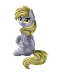 Size: 556x698 | Tagged: safe, artist:aschenstern, derpy hooves, pegasus, pony, female, mare, solo, underp