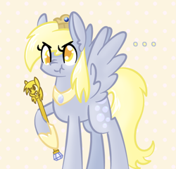 Size: 600x575 | Tagged: safe, artist:nyanpegasus, derpy hooves, pegasus, pony, ..., angry, ask-princessderpy, cute, derpabetes, female, frown, glare, hoof hold, mare, nose wrinkle, raised hoof, scrunchy face, simple background, solo, spread wings, twilight scepter, white background