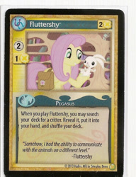 Size: 492x640 | Tagged: safe, angel bunny, fluttershy, pegasus, pony, ccg, enterplay, merchandise, mlp trading card game