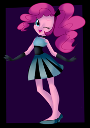 Size: 3000x4243 | Tagged: safe, artist:aaplepieeru, pinkie pie, equestria girls, clothes, female, pink hair, pink skin, smiling, solo