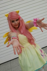Size: 639x960 | Tagged: safe, artist:invader-milk, fluttershy, human, cosplay, irl, irl human, photo, solo