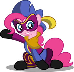 Size: 6121x6000 | Tagged: safe, artist:cooltomorrowkid, pinkie pie, earth pony, pony, absurd resolution, clopin trouillefou, clothes, costume, crossover, gypsy pie, hunchback of notre dame, mask, solo