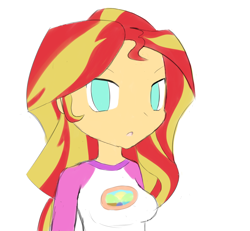 Size: 1102x1019 | Tagged: safe, artist:p-skink, sunset shimmer, equestria girls, legend of everfree, clothes, colored sketch, solo