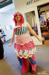 Size: 851x1280 | Tagged: artist needed, safe, pinkie pie, human, clothes, cosplay, dress, gala dress, irl, irl human, photo, solo