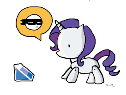 Size: 640x480 | Tagged: safe, artist:catscratchpaper, rarity, pony, unicorn, diamond, parody, scribblenauts, solo