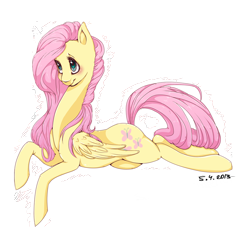 Size: 1002x1007 | Tagged: safe, artist:ouyrof, fluttershy, pegasus, pony, female, mare, pink mane, solo, yellow coat