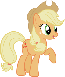 Size: 5299x6223 | Tagged: safe, artist:lilcinnamon, applejack, earth pony, pony, .psd available, absurd resolution, raised hoof, simple background, solo, transparent background, vector