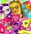 Size: 630x695 | Tagged: safe, artist:ki charan se ara, derpibooru import, applejack, fluttershy, pinkie pie, rainbow dash, rarity, twilight sparkle, earth pony, pegasus, pony, unicorn, mane six, pixiv