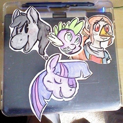 Size: 683x684 | Tagged: safe, artist:kexxkrafts, derpibooru import, spike, twilight sparkle, dragon, pony, unicorn, female, mare