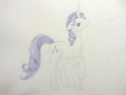 Size: 1024x768 | Tagged: safe, artist:hinadany, elusive, rarity, pony, unicorn, rule 63, solo, traditional art