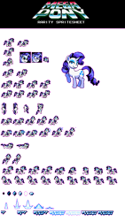 Size: 380x674 | Tagged: safe, artist:khaomortadios, rarity, pony, unicorn, megaman, megapony, pixel art, sprite, video game