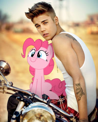Size: 500x625 | Tagged: safe, owlowiscious, pinkie pie, human, troll, background pony strikes again, irl, irl human, justin bieber, op is a cuck, op is trying to start shit, photo, ponies in real life, why