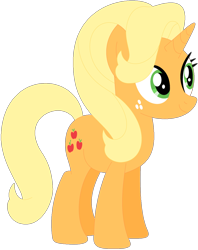 Size: 1024x1292 | Tagged: safe, artist:ra1nb0wk1tty, applejack, starlight glimmer, earth pony, pony, unicorn, female, freckles, mare, palette swap, recolor, simple background, solo, transparent background