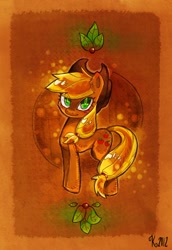 Size: 1312x1907 | Tagged: safe, artist:kaliptro, applejack, earth pony, pony, female, looking at you, mare, solo