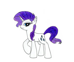 Size: 900x762 | Tagged: safe, artist:azurushka, rarity, pony, unicorn, alternate hairstyle, bedroom eyes, cute, female, lidded eyes, looking at you, mare, raised hoof, simple background, smiling, solo, white background