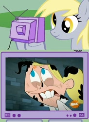 Size: 752x1026 | Tagged: safe, derpy hooves, pegasus, pony, exploitable meme, female, mare, meme, obligatory pony, portia gibbons, the mighty b, tv meme