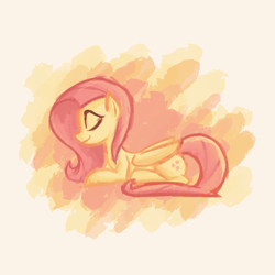 Size: 1250x1250 | Tagged: safe, artist:foxy-noxy, fluttershy, pegasus, pony, eyes closed, female, mare, solo