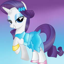 Size: 900x897 | Tagged: safe, artist:lindana506, rarity, pony, unicorn, clothes, dress, solo