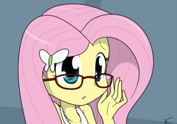 Size: 1146x802 | Tagged: safe, artist:sandwich-anomaly, fluttershy, equestria girls, cute, female, glasses, shyabetes, solo