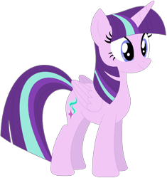 Size: 1024x1091 | Tagged: safe, artist:ra1nb0wk1tty, starlight glimmer, twilight sparkle, twilight sparkle (alicorn), alicorn, pony, female, hilarious in hindsight, mare, recolor, simple background, solo, transparent background