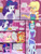 Size: 768x1024 | Tagged: safe, artist:ilaria122, derpibooru import, applejack, fluttershy, rainbow dash, rarity, sci-twi, sunset shimmer, twilight sparkle, comic:a mysterious rival, equestria girls, alternate hairstyle, broken english, geode of empathy, geode of fauna, geode of shielding, geode of super speed, geode of super strength, geode of telekinesis, magical geodes, rainbow dash always dresses in style