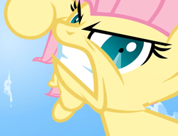 Size: 1117x856 | Tagged: safe, artist:misterdavey, fluttershy, pegasus, pony, action pose, angry, animation error, fight, flutterrage, pov, smile hd, solo, this is going to hurt