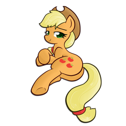 Size: 3000x3000 | Tagged: safe, artist:hidden-cat, applejack, earth pony, pony, butt, female, looking at you, mare, plot, solo