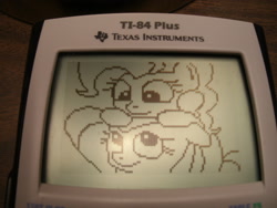 Size: 2560x1920 | Tagged: safe, artist:motherfckingtacos, fluttershy, pinkie pie, earth pony, pegasus, pony, calculator, female, flutterpie, graphing calculator, lesbian, math, pixel art, shipping, texas instruments, ti-84 plus