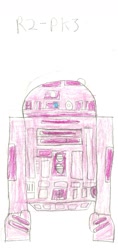 Size: 599x1269 | Tagged: safe, artist:breakdown, pinkie pie, astromech droid, barely pony related, doodle, star wars