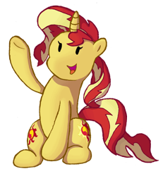 Size: 996x1077 | Tagged: safe, artist:swasfews, sunset shimmer, pony, raised hoof, simple background, sitting, solo, transparent background