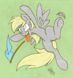 Size: 750x800 | Tagged: safe, artist:dfectivedvice, artist:thepolymath, derpy hooves, pegasus, pony, cheerleader, colored, female, flag, mare, solo, tongue out, underhoof