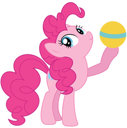 Size: 600x604 | Tagged: safe, pinkie pie, earth pony, pony, ball, simple background, solo, transparent background, vector