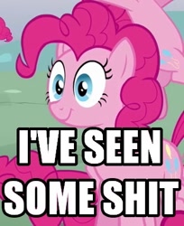 Size: 331x406 | Tagged: safe, pinkie pie, earth pony, pony, female, image macro, mare, vulgar