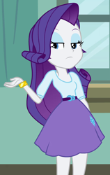 Size: 604x953 | Tagged: safe, rarity, pony, unicorn, equestria girls, female, humanized, mare, purple mane, solo, white coat