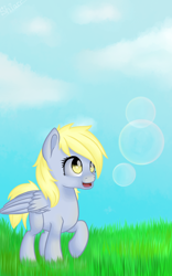 Size: 936x1500 | Tagged: safe, artist:shiarr, derpy hooves, filly, solo, younger