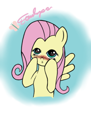 Size: 762x1048 | Tagged: safe, artist:tauberpa, fluttershy, pegasus, pony, blushing, female, mare, solo