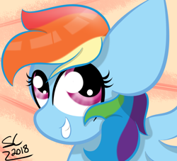 Size: 1100x1000 | Tagged: safe, artist:sugarcloud12, derpibooru import, rainbow dash, pegasus, pony, bust, portrait, smiling, solo