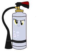 Size: 500x417 | Tagged: artist needed, safe, derpy hooves, pegasus, pony, /mlp/, female, fire extinguisher, glare, grin, mare, simple background, smirk, solo, transparent background, wat