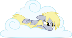 Size: 2419x1304 | Tagged: safe, artist:zacatron94, derpy hooves, pegasus, pony, cloud, female, mare, morning ponies, sad, simple background, solo, transparent background, vector