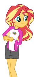 Size: 438x926 | Tagged: safe, artist:summer2002, sunset shimmer, equestria girls, legend of everfree, clothes, shirt, shorts, simple background, solo, transparent background