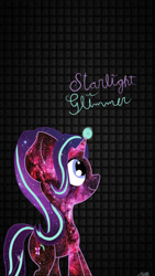 Size: 750x1334 | Tagged: safe, artist:doct0rnop3, starlight glimmer, pony, unicorn, female, galaxy, mare, smiling, solo