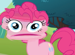 Size: 790x584 | Tagged: safe, screencap, pinkie pie, earth pony, pony, great moments in animation, smear frame, solo