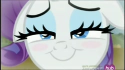 Size: 1366x768 | Tagged: safe, screencap, rarity, pony, unicorn, simple ways, blushing, faic, lidded eyes, solo